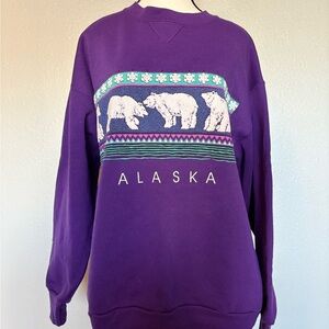 Purple Polar Bear Graphic Sweatshirt